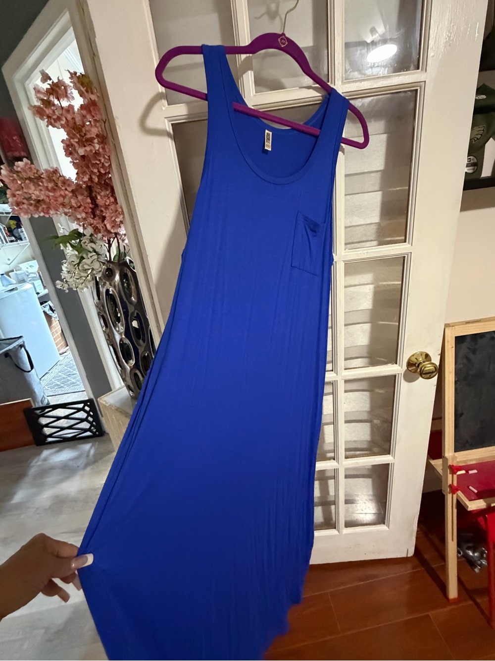 Roaman's Royal Blue One-Shoulder Maxi Dress
